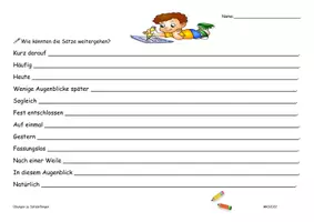 Vorschau - Arbeitsblätter - Übungen zu abwechslungsreichen Satzanfängen - Seite 1