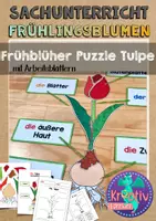Vorschau - Arbeitsblätter - Frühblüher - Die Tulpe Legepuzzle und Arbeitsblätter - Deckblatt