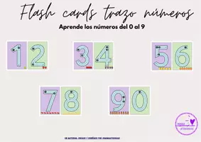 Vista previa - Hojas de trabajo - Flaschards números-trazos - página 1