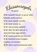 Vorschau - Poster - Klassenregeln | Pastellfarbenes Poster im Din A3 Format - Seite 1