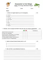 Vorschau - Arbeitsblätter - Klassenarbeit Vererbung und Mendelsche Regeln - Deckblatt