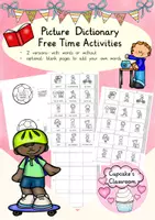 Vista previa - Unidades / Secuencias / Situaciones de Aprendizaje - Inglés - tiempo libre, pasatiempo (free time, hobbies) - paquete hojas de trabajo, tarjetas con imagénes, diccionario de imágenes - bundle Englisch - página 1