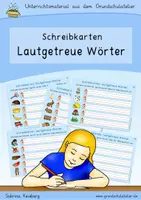Vorschau - Fördermaterial/Inklusion - Lautgetreue Wörter (Schreibkarten: lautgetreues Schreiben) - Deckblatt