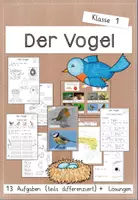 Vorschau - Arbeitsblätter - Arbeitsheft: Der Vogel (Klasse 1) - Deckblatt