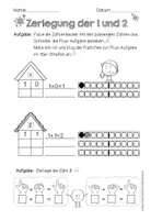 Vorschau - Arbeitsblätter - Zerlegung der Zahlen 1-10 - Winterliche ABs zu den Zahlenhäusern - Seite 3