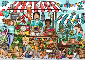 Vorschau - Arbeitsblätter - Wimmelbild Suchbild Bildkarte "Markt/Marktstand" - Seite 2