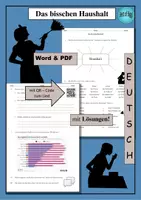 Vorschau - Arbeitsblätter - Das bisschen Haushalt - als PDF & Word - Deckblatt