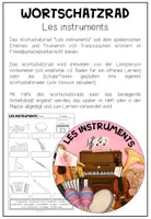 Vorschau - Arbeitsblätter - LES INSTRUMENTS (Musikinstrumente) - Wortschatzrad (Französisch) - Seite 1