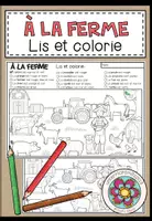 Vorschau - Arbeitsblätter - À LA FERME (Bauernhof) - Lis et colorie (Lesen und Malen) - Deckblatt