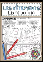 Vorschau - Arbeitsblätter - LES VETEMENTS (Kleidung) - Lis et colorie (Lesen und Malen) - Deckblatt