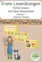 Vorschau - Interaktives Material - Digitale Leserätsel - Auf dem Bauernhof Sätze lesen - Deckblatt