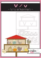 Vorschau - Arbeitsblätter - Deutsch: V v erkennen - Vogel und Vogelhäuschen - Deckblatt