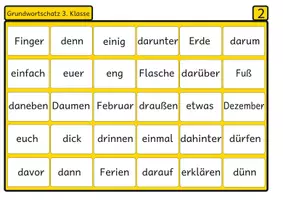 Vista previa - Unidades / Secuencias / Situaciones de Aprendizaje - Bingo de lectura Vocabulario básico del alemán 2 para el tercer grado - página 2
