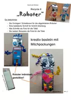 Vorschau - Mal- und Bastelvorlagen - Recycle it: Roboter aus Milchpackungen basteln - Deckblatt