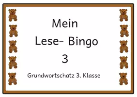 Vorschau - Arbeitsblätter - Lesebingo Grundwortschatz 3 für die 3. Klasse - Deckblatt
