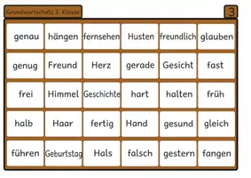 Vorschau - Arbeitsblätter - Lesebingo Grundwortschatz 3 für die 3. Klasse - Seite 2