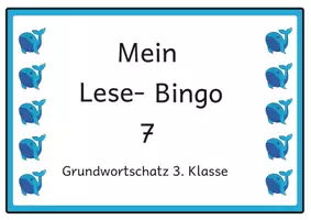 Vorschau - Arbeitsblätter - Lesebingo Grundwortschatz 7 für die 3. Klasse - Deckblatt
