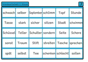 Vorschau - Arbeitsblätter - Lesebingo Grundwortschatz 7 für die 3. Klasse - Seite 2