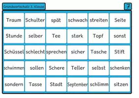 Vorschau - Arbeitsblätter - Lesebingo Grundwortschatz 7 für die 3. Klasse - Seite 3