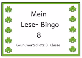 Vorschau - Arbeitsblätter - Lesebingo Grundwortschatz 8 für die 3. Klasse - Deckblatt