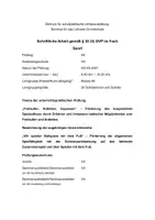 Vorschau - Stundenentwürfe - Unterrichtsentwurf Sport Fußball Klasse 3-4 - Deckblatt