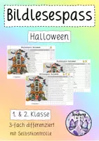 Vorschau - Arbeitsblätter - Bildlesespass Halloween - Deckblatt