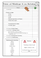 Vorschau - Arbeitsblätter - Kriterien / Checkliste Beschreibung - Deckblatt