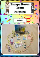Vorschau - Arbeitsblätter - Escape Room Team Fasching Deutsch Mathe Klasse 3- 4 Grundschule - Deckblatt