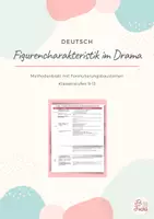 Vorschau - Arbeitsblätter - Methodenblatt Figurencharakteristik im Drama - Deckblatt