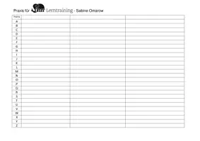 Vorschau - Arbeitsblätter - ABC Liste - Seite 1