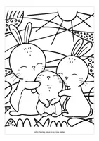 Vorschau - Arbeitsblätter - Ostern Kunstprojekt kostenlose Ausmalbilder Kunstprojekt Hase - Seite 1