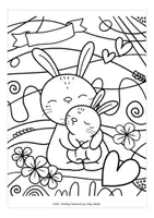 Vorschau - Arbeitsblätter - Ostern Kunstprojekt kostenlose Ausmalbilder Kunstprojekt Hase - Seite 2