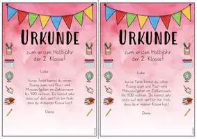 Vorschau - Lehrpläne/Lehrermaterial - Urkunden Klasse 2 zum 1. Halbjahr - Seite 2