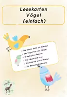Vorschau - Arbeitsblätter - Lesekarten Vögel - Deckblatt