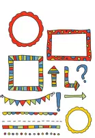 Vorschau - selbst erstellte Cliparts/Grafiken - Dekoelemente und Wimpelkette Cliparts bunt - Seite 1