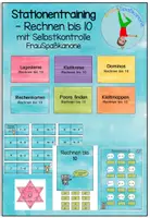 Vorschau - Stationenlernen - Stationen Minus rechnen bis 10 - Deckblatt