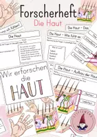 Vorschau - Arbeitsblätter - Forscherheft/ Arbeitsblätter: Die Haut/ Tastsinn - Deckblatt