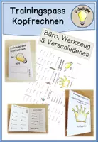 Vorschau - Arbeitsblätter - Kopfrechenpass Kopfrechnen Trainingspass "Büro, Werkzeug etc." - Deckblatt