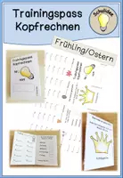 Vorschau - Arbeitsblätter - Kopfrechenpass Kopfrechnen Trainingspass "Frühling/Ostern" - Deckblatt