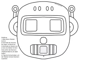 Vorschau - Mal- und Bastelvorlagen - Plus Minus Roboter - Seite 1