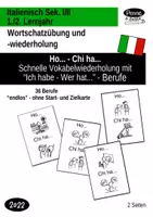 Vorschau - Spiele - Schnelle Wortschatzübung Italienisch Ho - chi ha Ich habe - wer hat Berufe - Deckblatt