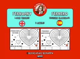 Vista previa - Hojas de trabajo - MOOD TRACKER FEBRERO becreative behappy - página 2