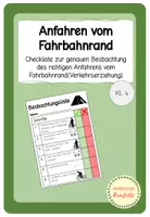 Vorschau - Arbeitsblätter - Checkliste - Anfahren vom Fahrbahnrand (Verkehrserziehung) - Deckblatt