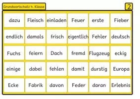 Vista previa - Unidades / Secuencias / Situaciones de Aprendizaje - Bingo de lectura Vocabulario básico del alemán 2 para el cuarto grado - página 2