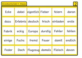 Vista previa - Unidades / Secuencias / Situaciones de Aprendizaje - Bingo de lectura Vocabulario básico del alemán 2 para el cuarto grado - página 3