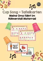 Vorschau - Arbeitsblätter - Cup Song und Tafelkarten zu "Meine Oma fährt im Hühnerstall Motorrad!" - Deckblatt