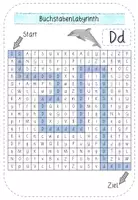 Vista previa - Juegos / Gamificación - Suchsel / Buchstabenlabyrinth - Buchstabe Dd - mit Lösung - Alemàn / Deutsch - página 3