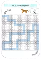 Vista previa - Hojas de trabajo - Suchsel / Buchstabenlabyrinth - Buchstabe Jj - mit Lösung - Alemàn / Deutsch - página 3