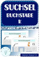 Vista previa - Hojas de trabajo - Suchsel / Buchstabenlabyrinth - Buchstabe Kk - mit Lösung - Alemàn / Deutsch - Portada