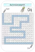 Vista previa - Hojas de trabajo - Suchsel / Buchstabenlabyrinth - Buchstabe Qq - mit Lösung - Alemàn / Deutsch - página 3
